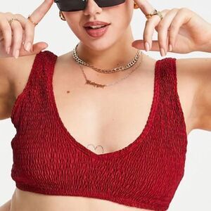 NWT Missguided Plus crinkle‎ bikini in rust Red Size 16 XL